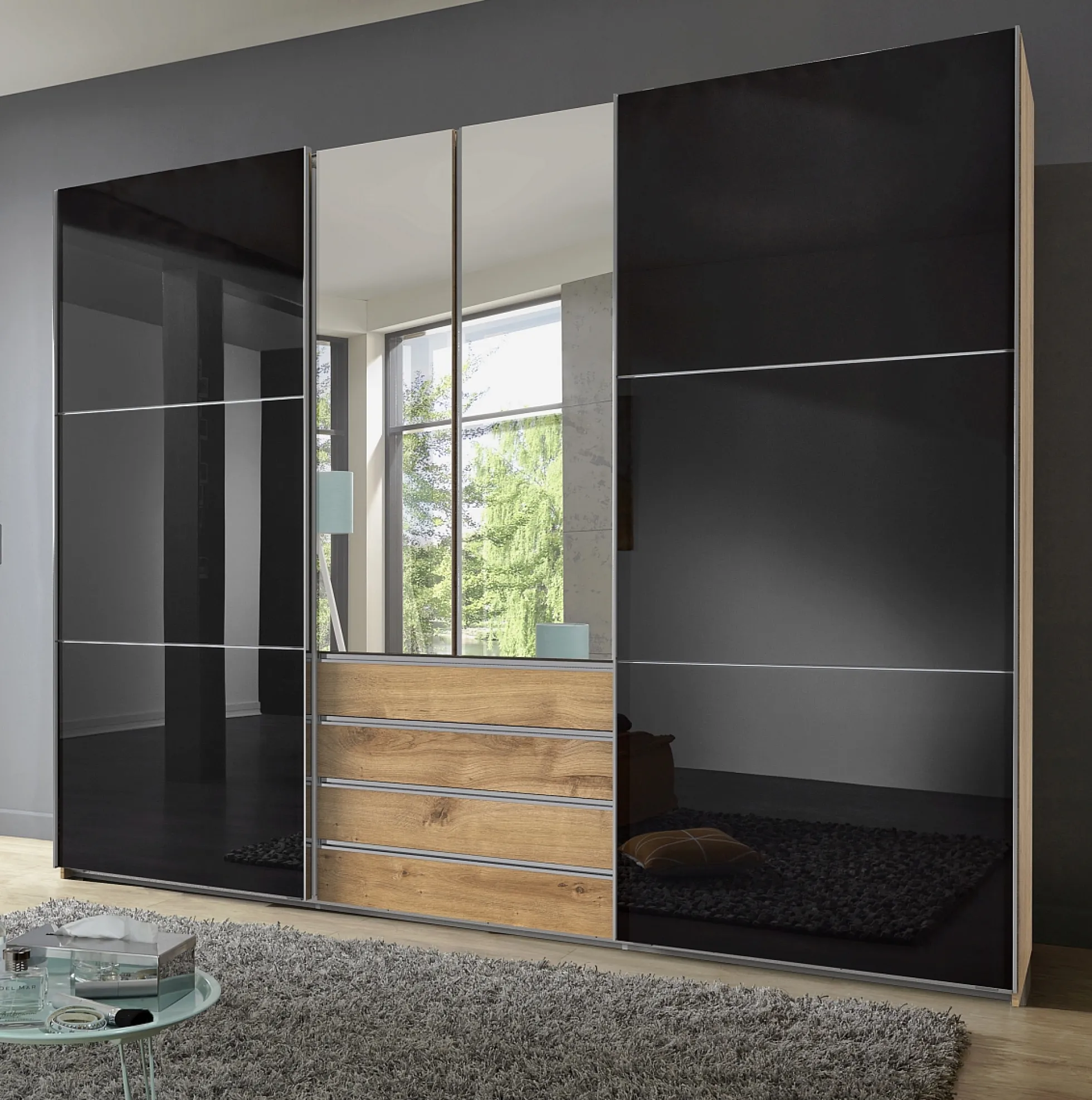 Dreh-/Schwebetürenschrank MAGIC GLAS