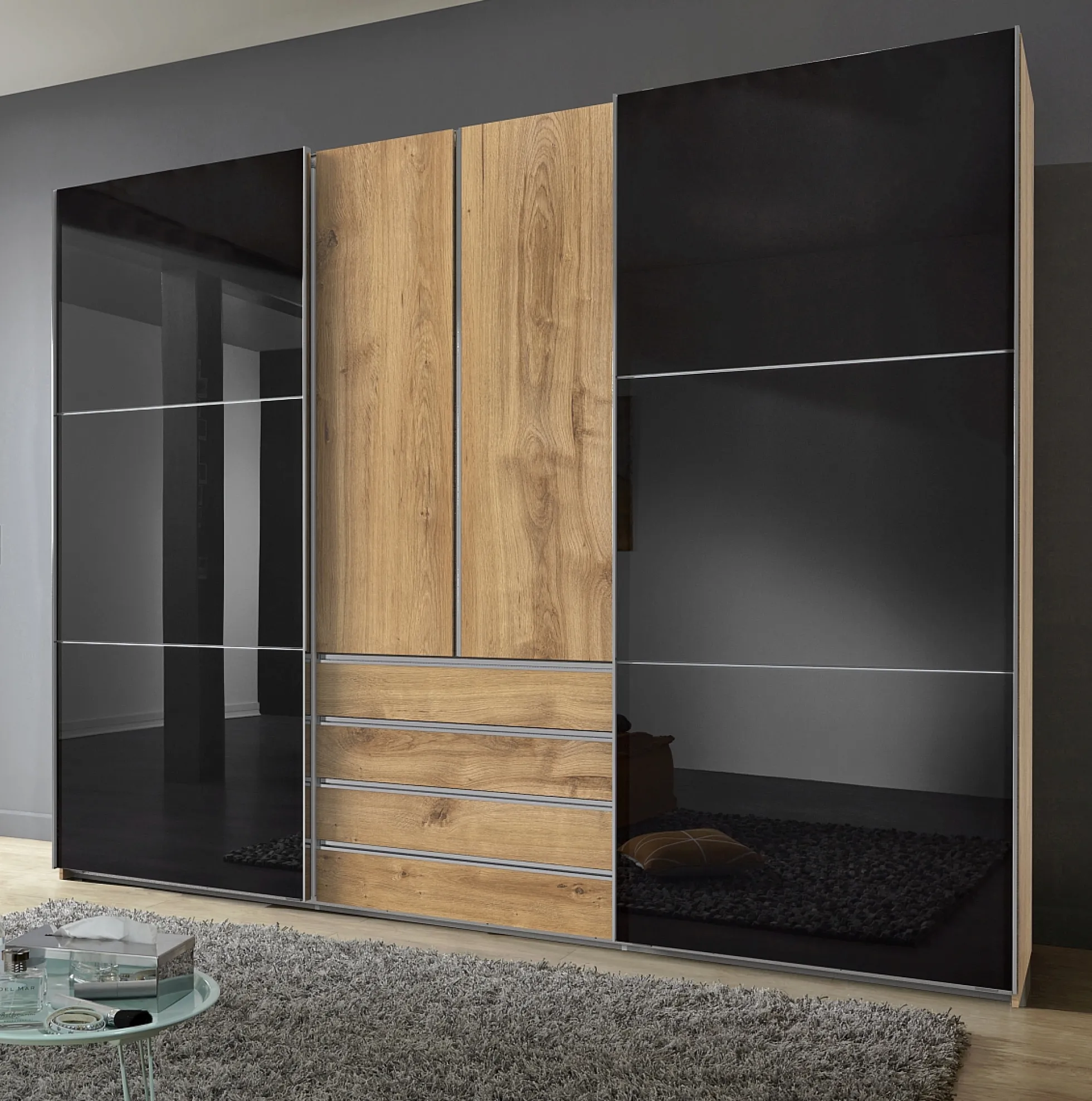 Dreh-/Schwebetürenschrank MAGIC GLAS