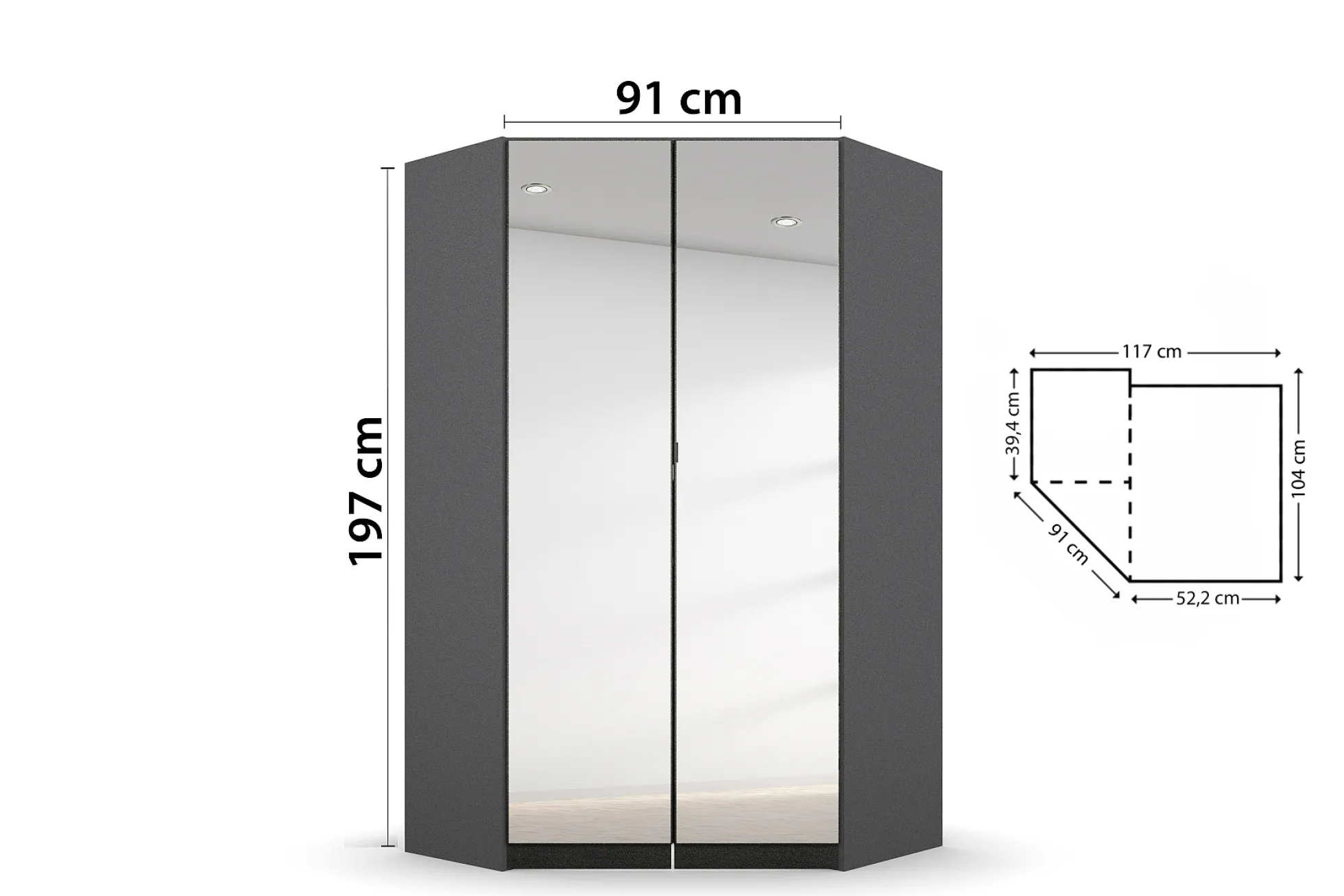 Drehtüren-Eckschrank AGUALVA-CACEM