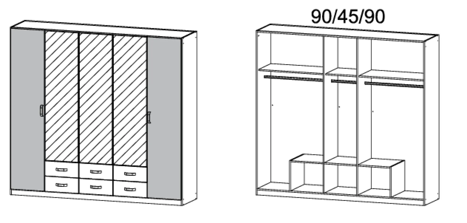 Drehtürenschrank GANDRA
