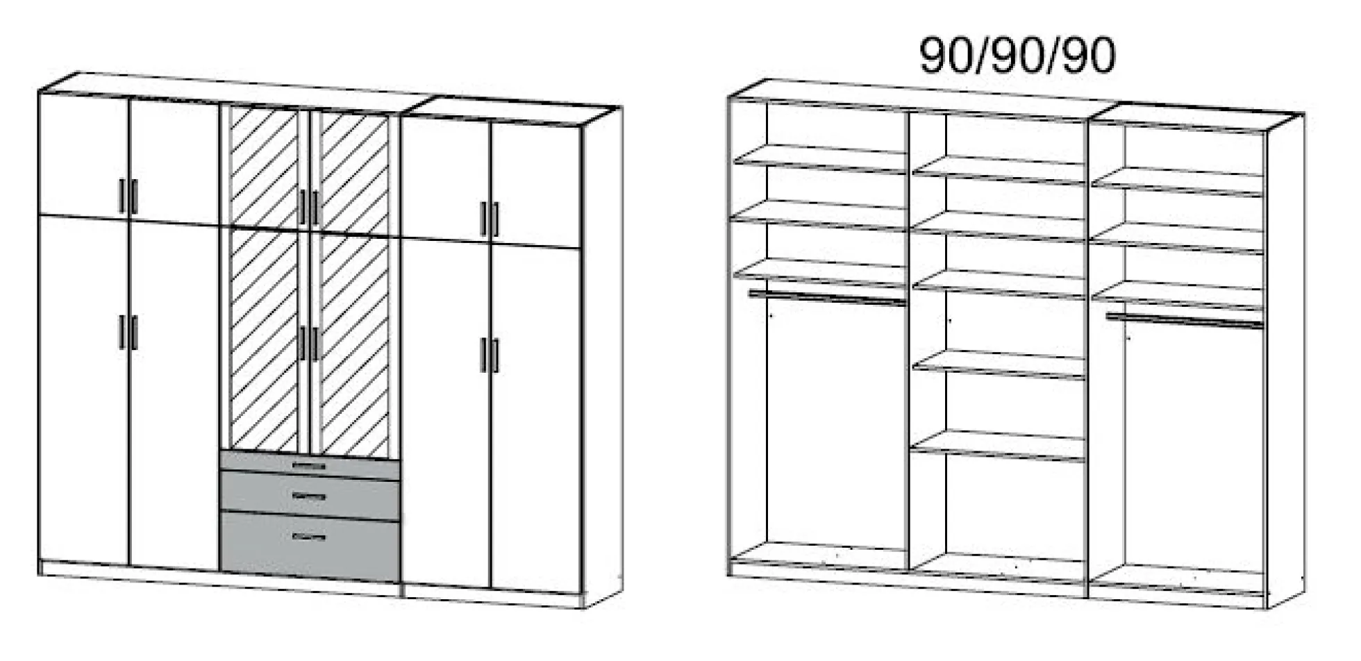 Drehtürenschrank HILDESHEIM-EXTRA