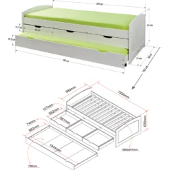 Funktionsbett 90x200cm ULLI