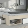 160-iger Stauraumbett mit Kleiderschrank, Schreibtisch und Kommode MOST 76