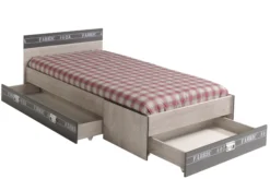 Jugendbett 90 x 200 cm mit Schubkästen FABRIC 10