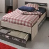 Jugendbett 90 x 200 mit Nachtkommode FABRIC 3