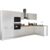 Küchenblock mit E-Geräten CORNWALL (Ecke-Backofen-Geschirrspüler-Kühlschrank-Mikrowelle-Apotheker) I