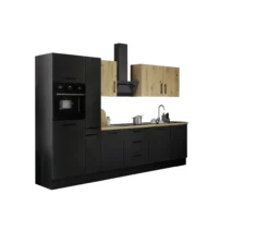 Küchenblock mit E-Geräten CORNWALL (Zeile-Backofen-Geschirrspüler-Kühlschrank-Apotheker) VI