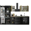 Küchenblock mit E-Geräten CORNWALL (Zeile-Backofen-Kühlschrank-Mikrowelle) IV