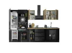 Küchenblock mit E-Geräten CORNWALL (Zeile-Backofen-Kühlschrank-Mikrowelle) IV