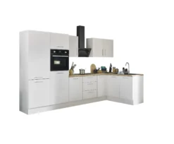 Küchenblock mit E-Geräten CORNWALL (Ecke-Backofen-Kühlschrank) IV