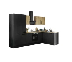 Küchenblock mit E-Geräten CORNWALL (Ecke-Kühlschrank-Apotheker) IV