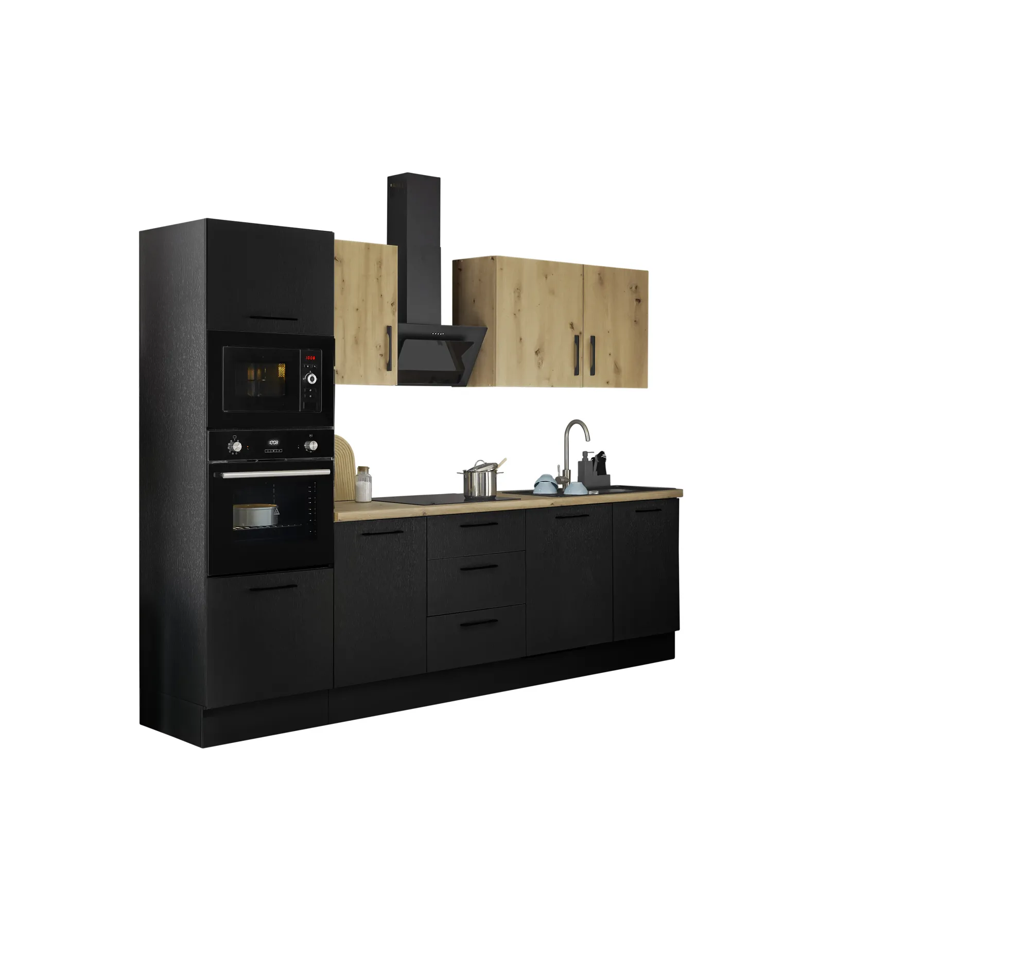 Küchenblock mit E-Geräten CORNWALL (Zeile-Backofen-Mikrowelle) VIII