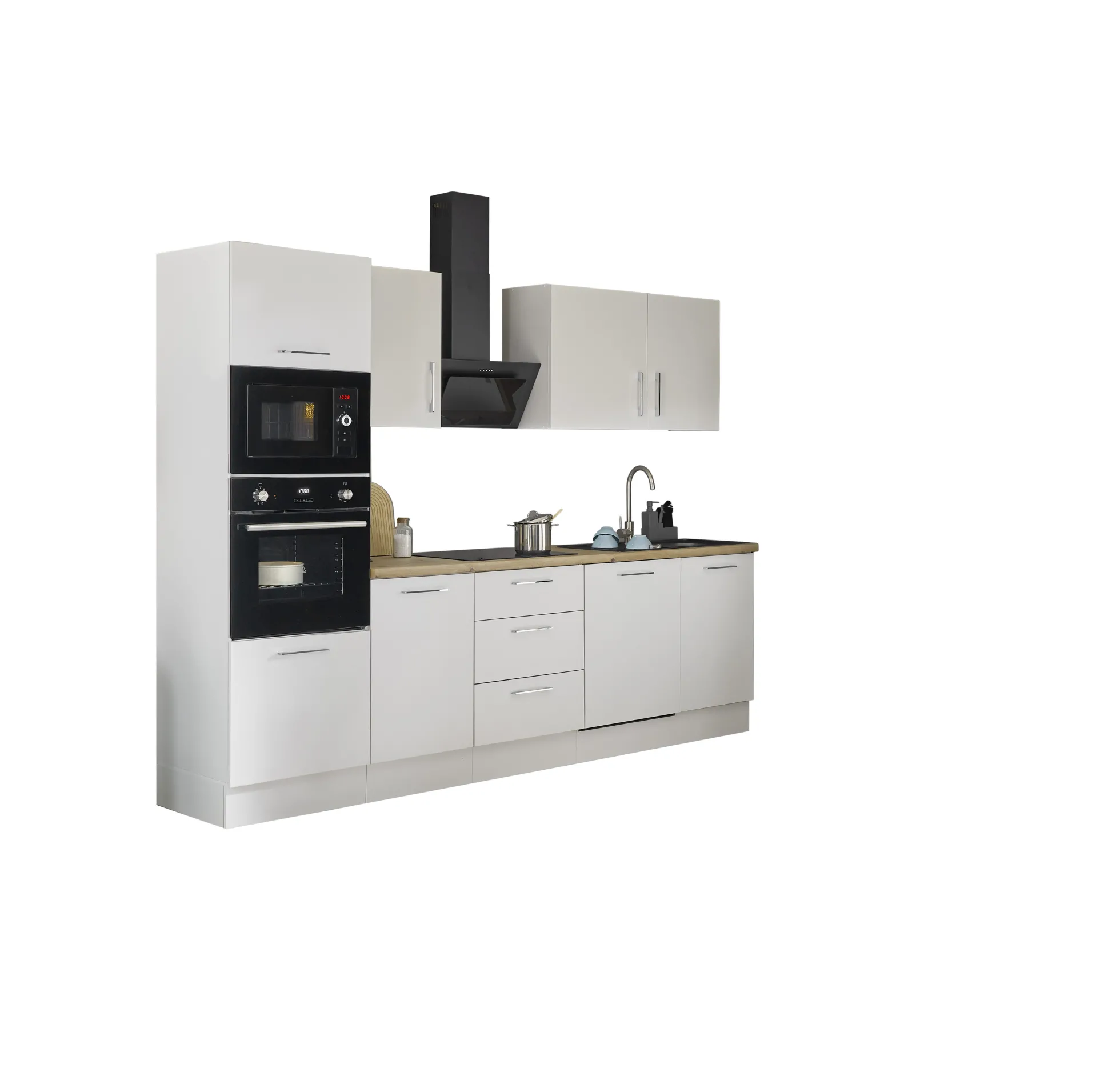 Küchenblock mit E-Geräten CORNWALL (Zeile-Backofen-Mikrowelle) IV