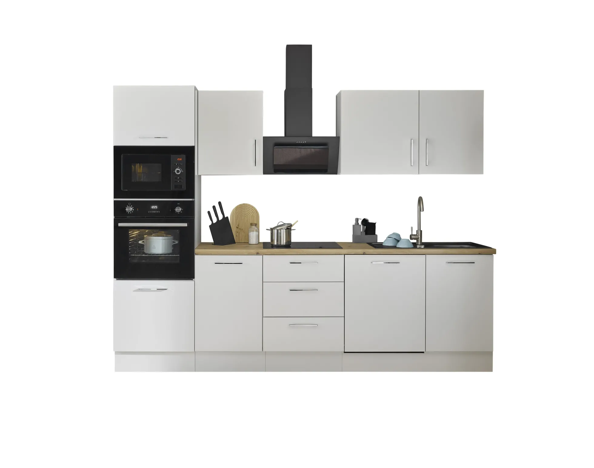 Küchenblock mit E-Geräten CORNWALL (Zeile-Backofen-Mikrowelle) IV