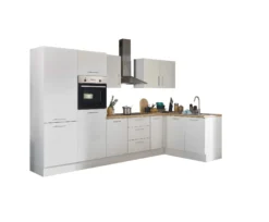 Küchenblock mit E-Geräten CORNWALL (Ecke-Backofen-Kühlschrank) III