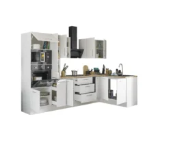 Küchenblock mit E-Geräten CORNWALL (Ecke-Backofen-Mikrowelle-Apotheker) II