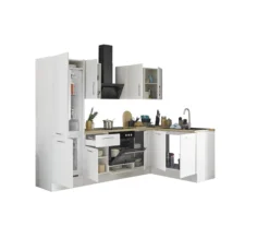 Küchenblock mit E-Geräten CORNWALL (Ecke-Kühlschrank) II