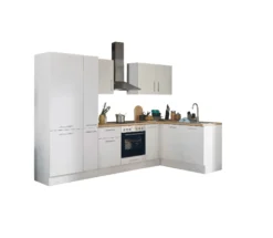 Küchenblock mit E-Geräten CORNWALL (Ecke-Kühlschrank-Apotheker) I