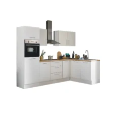 Küchenblock mit E-Geräten CORNWALL (Ecke-Backofen-Kühlschrank) I