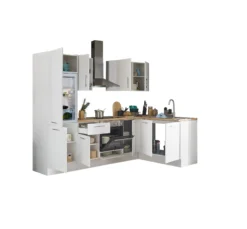 Küchenblock mit E-Geräten CORNWALL (Ecke-Kühlschrank) I
