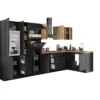 Küchenblock mit E-Geräten CORNWALL (Ecke-Backofen-Kühlschrank-Apotheker) VII