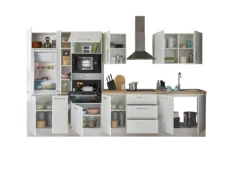 Küchenblock mit E-Geräten CORNWALL (Zeile-Backofen-Kühlschrank-Mikrowelle-Apotheker) I