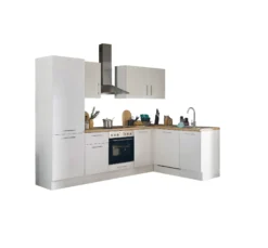 Küchenblock mit E-Geräten CORNWALL (Ecke-Geschirrspüler-Kühlschrank) I