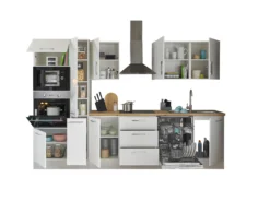 Küchenblock mit E-Geräten CORNWALL (Zeile-Backofen-Geschirrspüler-Mikrowelle-Apotheker) I