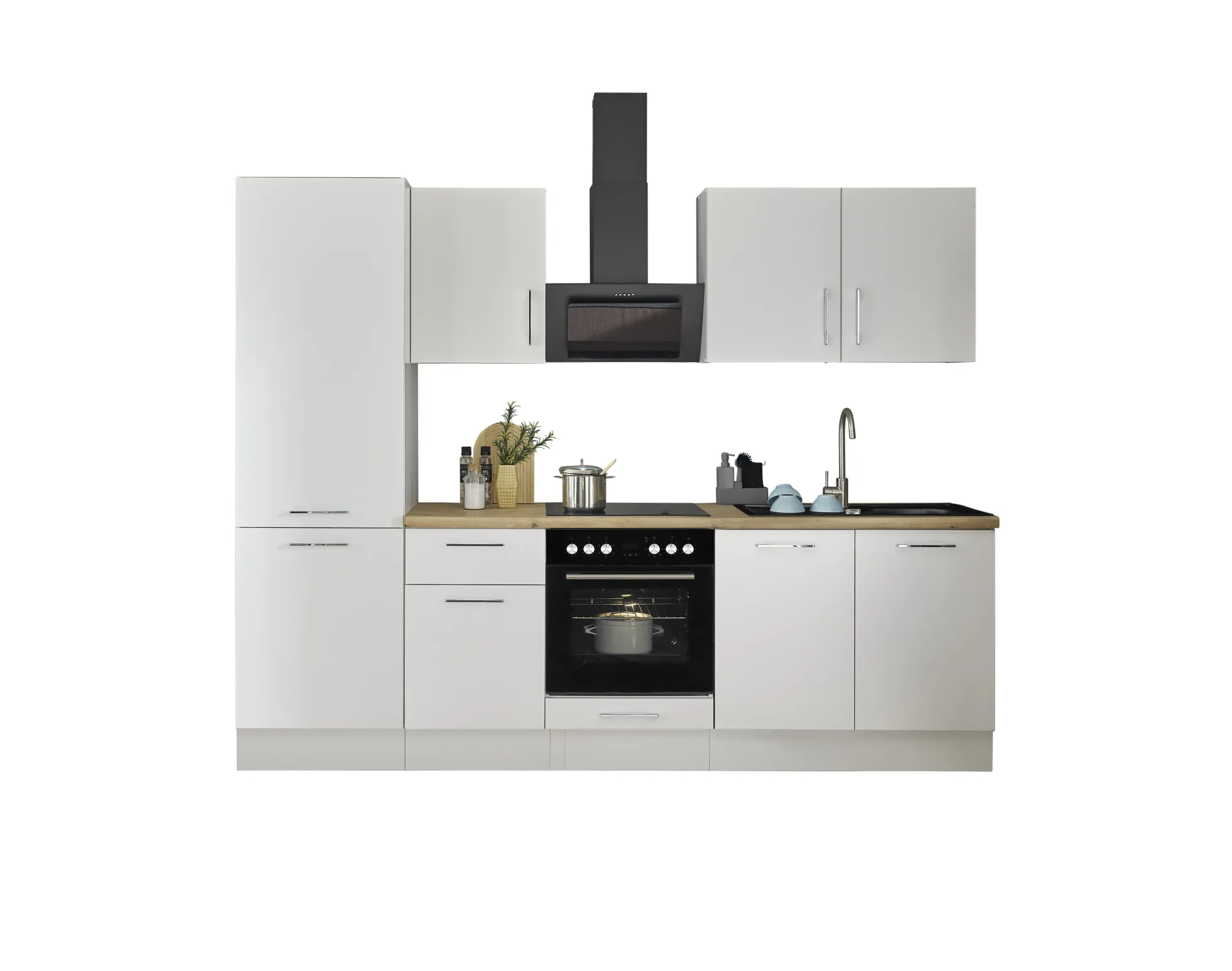 Küchenblock mit E-Geräten CORNWALL (Zeile-Kühlschrank) II