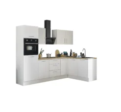 Küchenblock mit E-Geräten CORNWALL (Ecke-Backofen-Kühlschrank) II