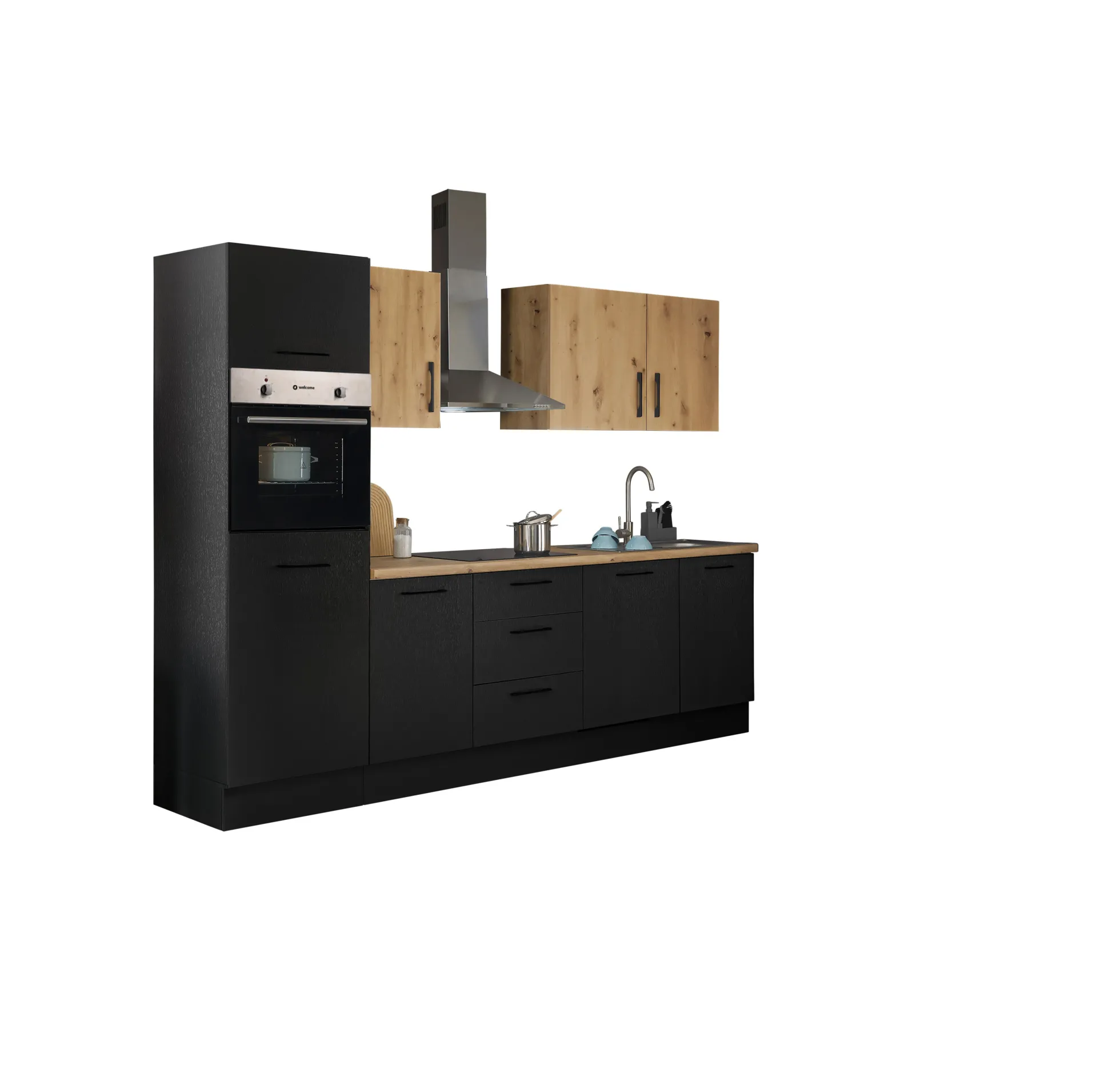 Küchenblock mit E-Geräten CORNWALL (Zeile-Backofen-Kühlschrank) IX