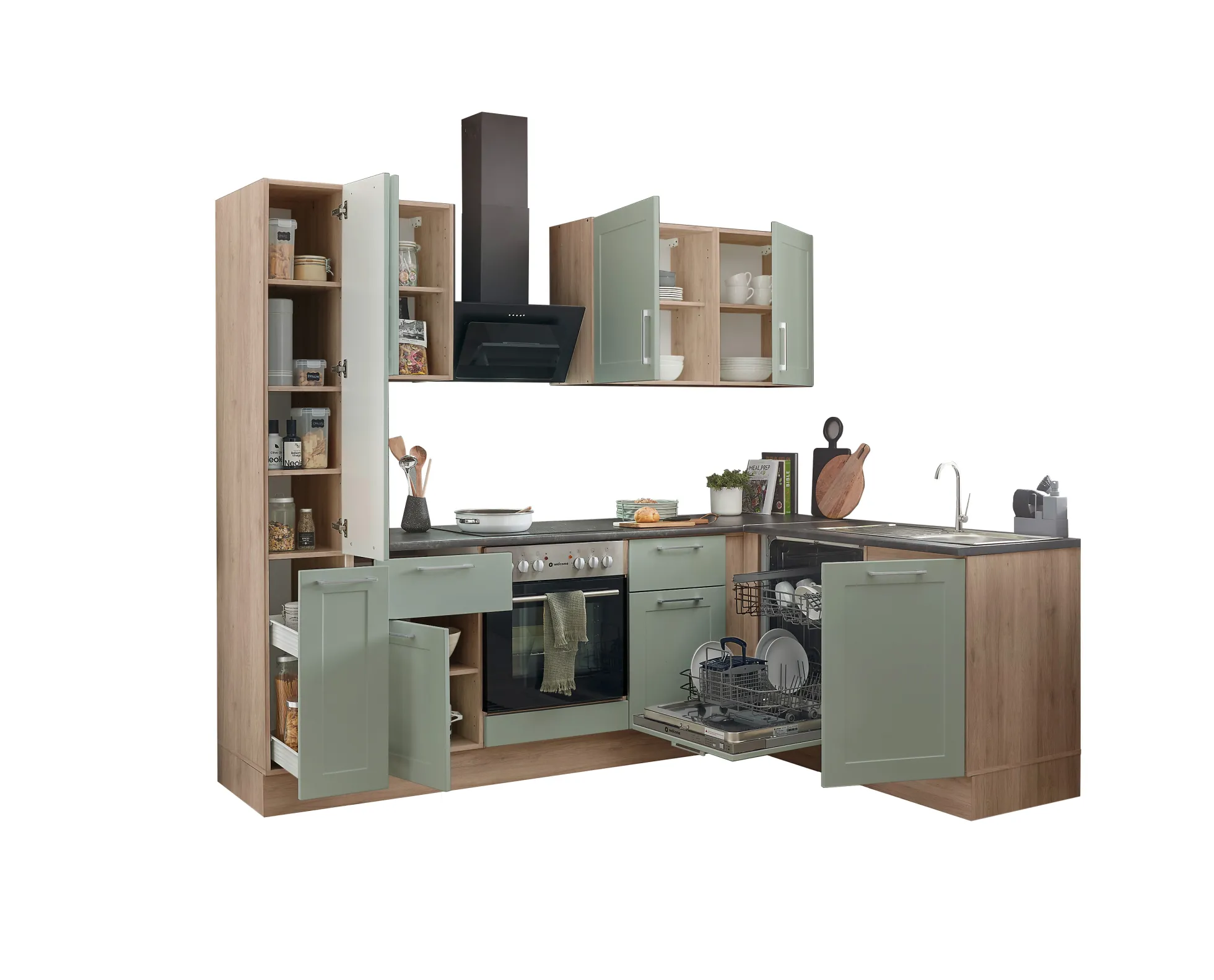 Küchenblock mit E-Geräten HASTINGS (Ecke-Apotheker) II