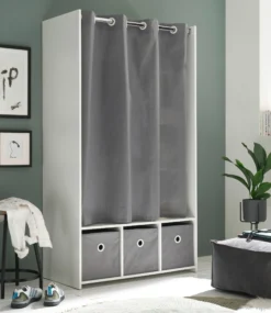 Kleiderschrank mit Stoffvorhang JENKE
