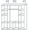 Kombi-Drehtüren-Kleiderschrank BREMEN