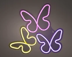 LED Neon Schmetterlinge 3er Set NEON