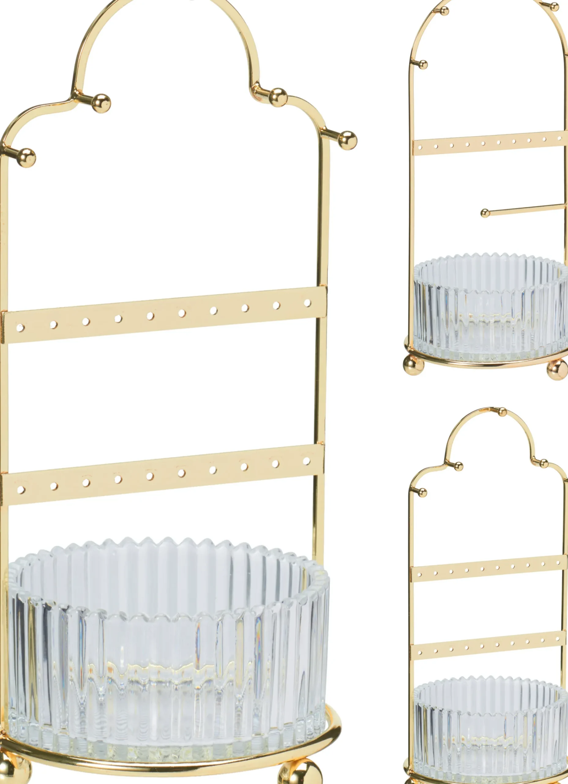 Schmuckhalter mit Glaseinsatz GOLD