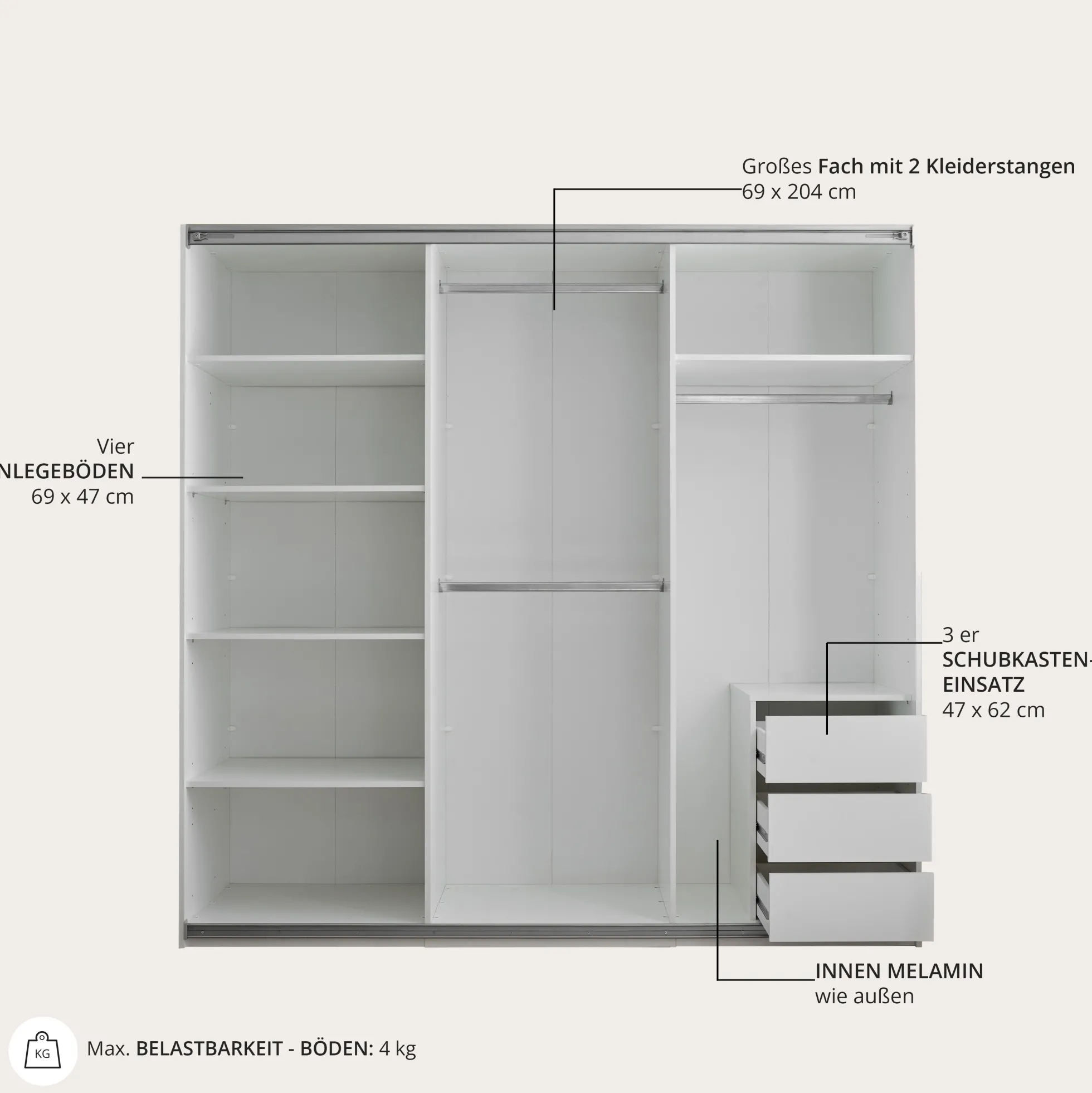 Schwebetürenschrank CARANO