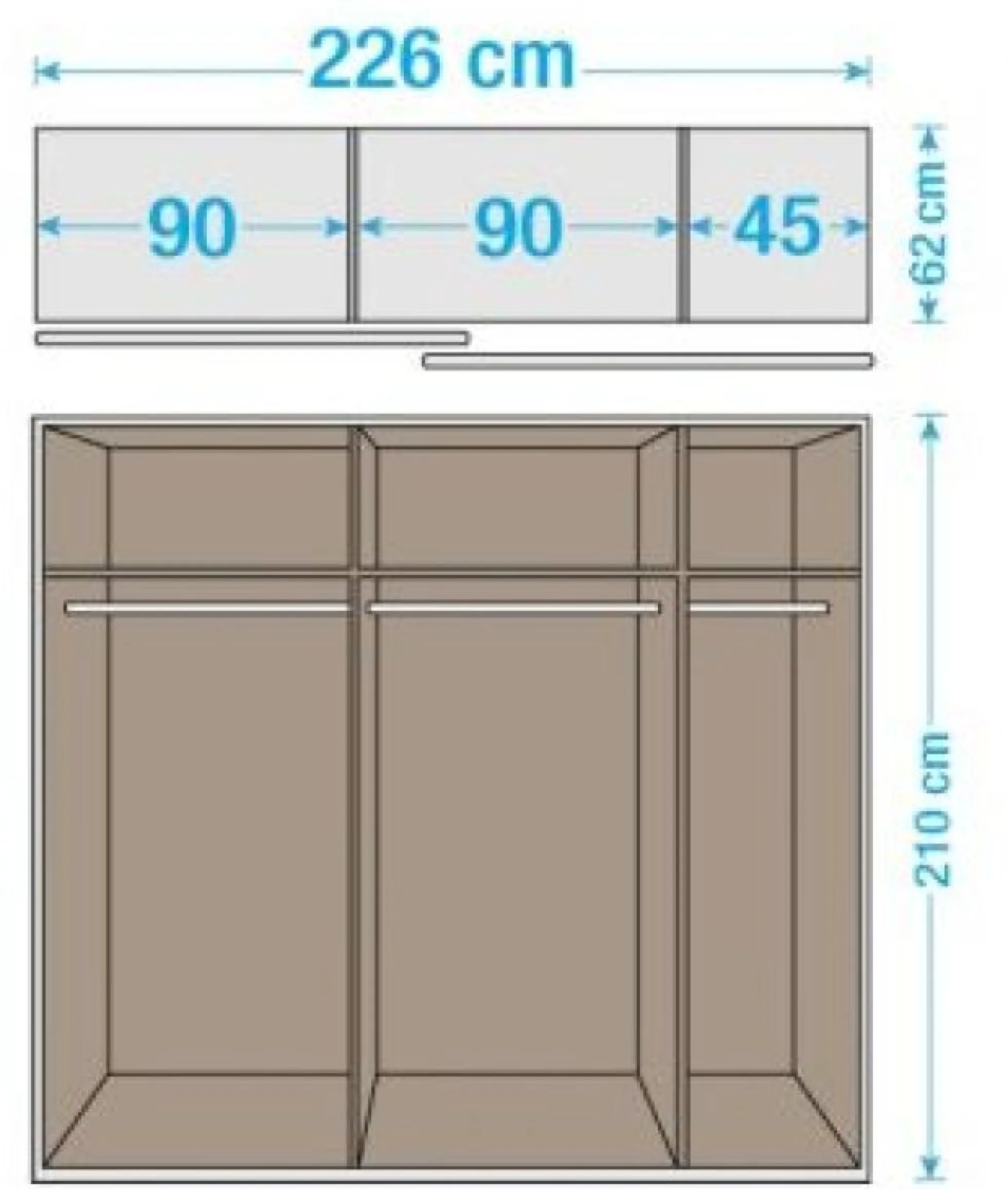 Schwebetürenschrank QUADRA