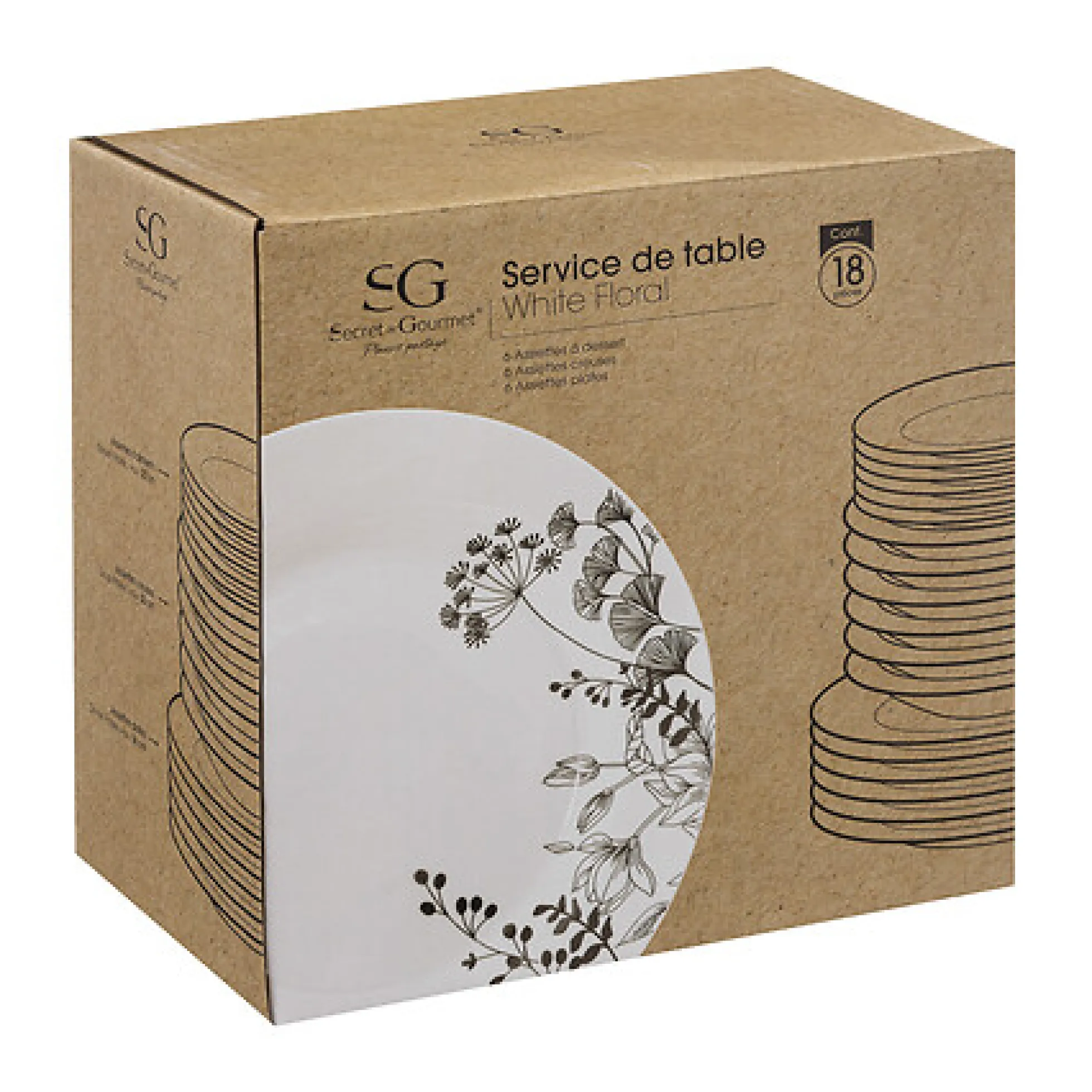 Service 18tlg. White Floral
