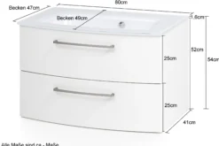 Waschbeckenunterschrank mit Waschbecken STOCKHOLM