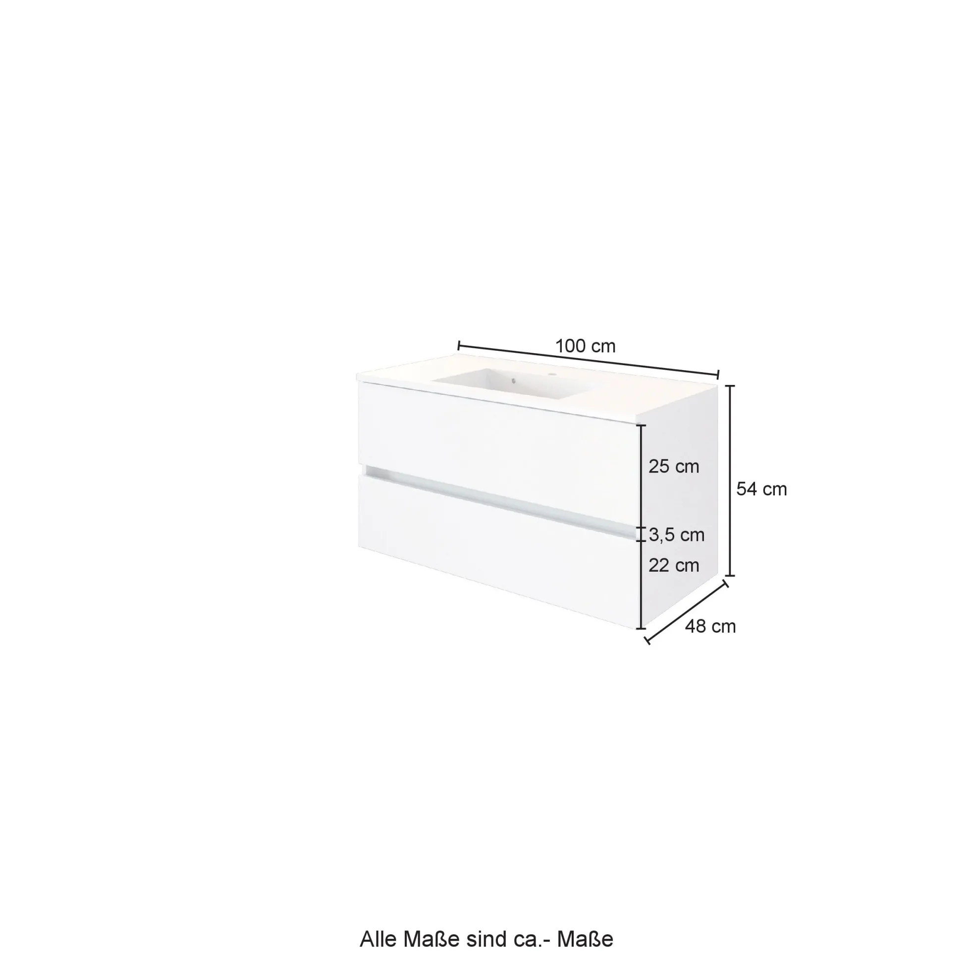 Waschbeckenunterschrank mit Waschbecken LUCCA