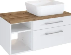 Waschbeckenunterschrank 90 mit Aufsatzbecken rechts DAVOS
