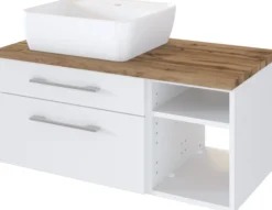 Waschbeckenunterschrank 90 mit Aufsatzbecken links DAVOS