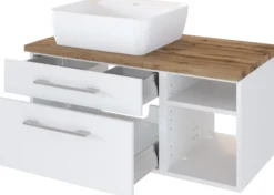 Waschbeckenunterschrank 90 mit Aufsatzbecken links DAVOS