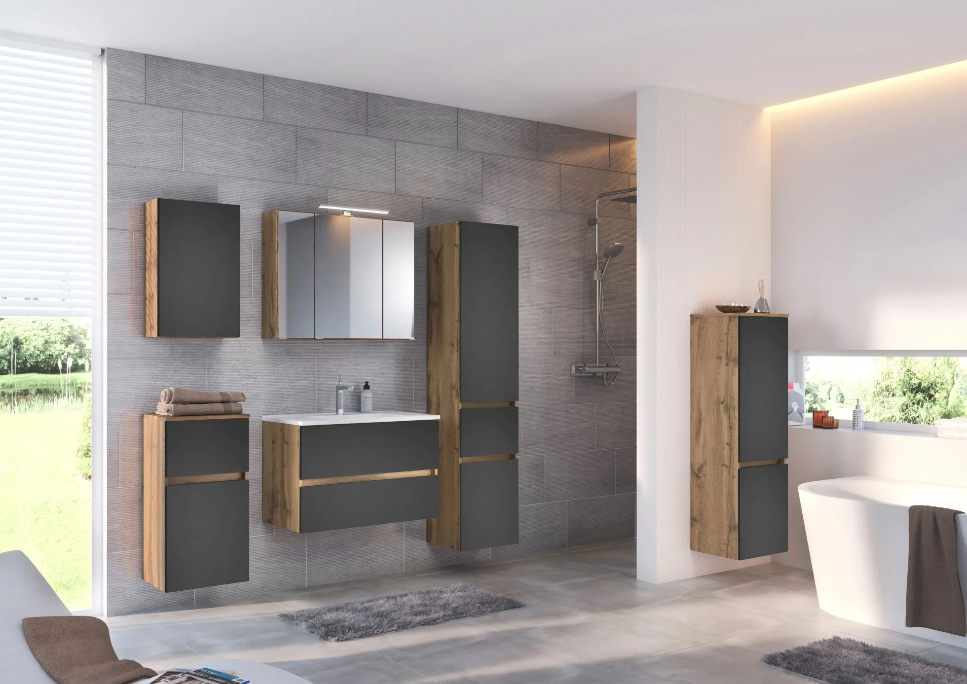 Waschbeckenunterschrank mit Waschbecken LUCCA