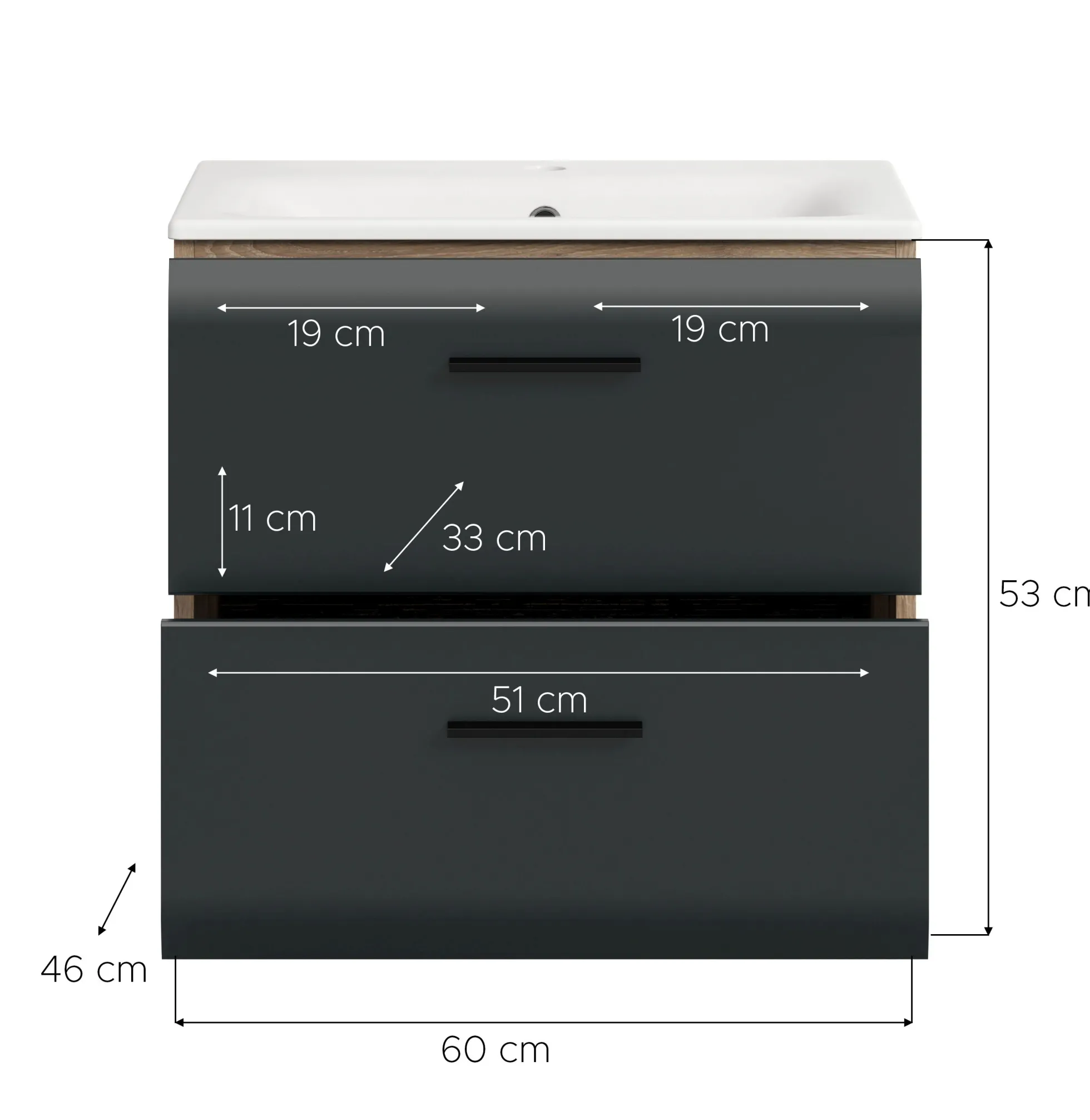 Waschbeckenunterschrank mit Waschbecken BONGA