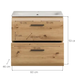 Waschbeckenunterschrank mit Waschbecken BONGA