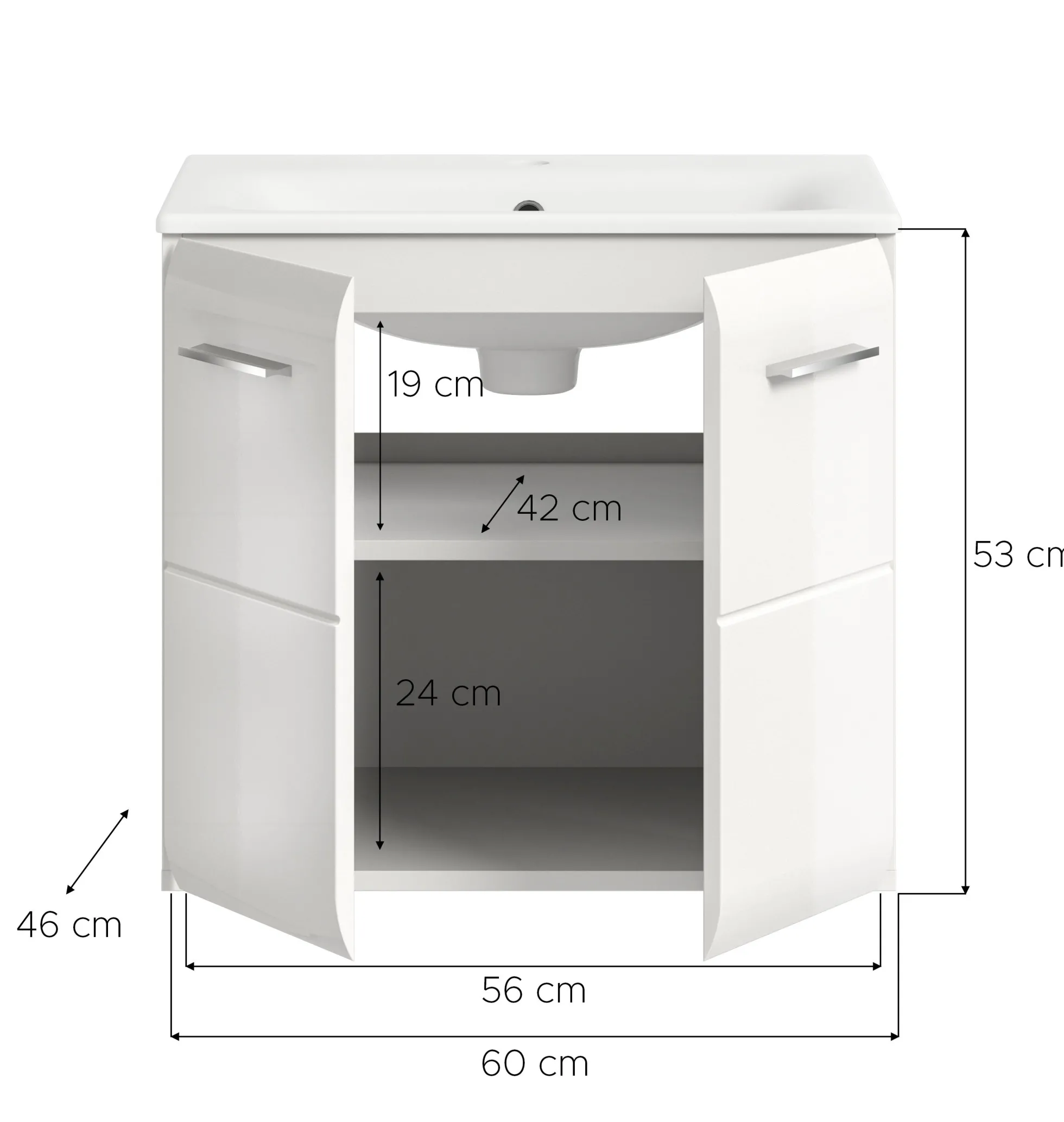 Waschbeckenunterschrank mit Waschbecken BONGA