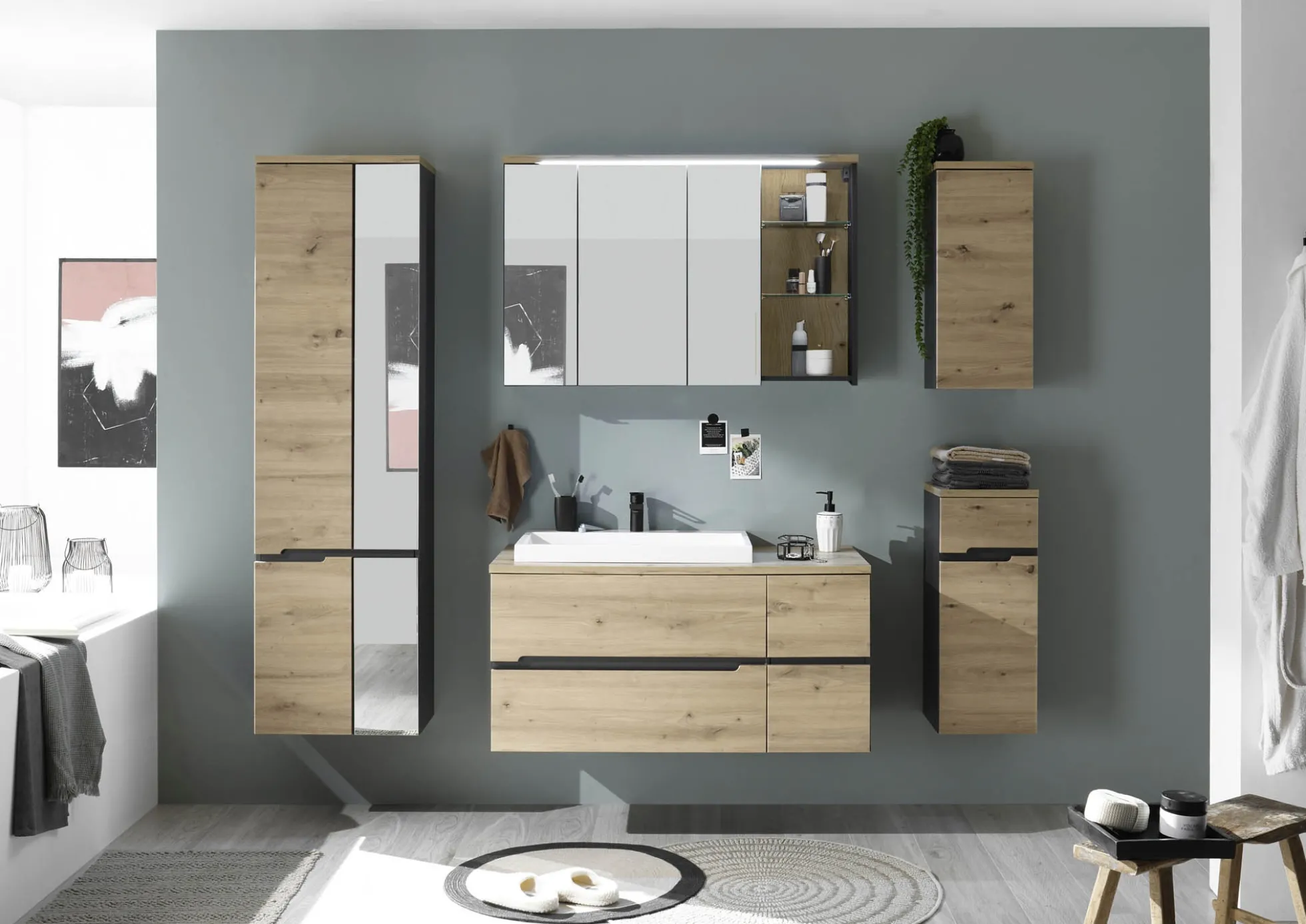 Waschbeckenunterschrank mit Waschbecken MEMPHIS